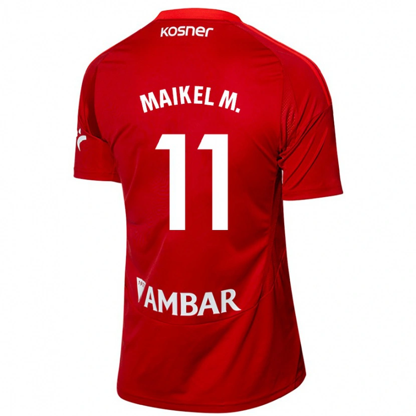 Danxen Børn Maikel Mesa #11 Hvid Blå Udebane Spillertrøjer 2024/25 Trøje T-Shirt