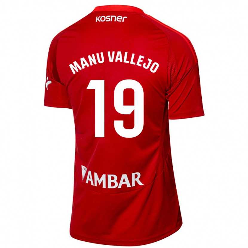 Danxen Børn Manu Vallejo #19 Hvid Blå Udebane Spillertrøjer 2024/25 Trøje T-Shirt