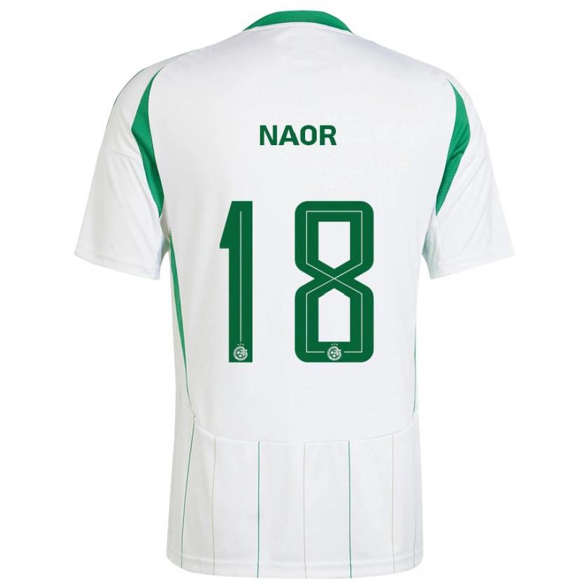 Danxen Børn Goni Naor #18 Hvid Grøn Udebane Spillertrøjer 2024/25 Trøje T-Shirt