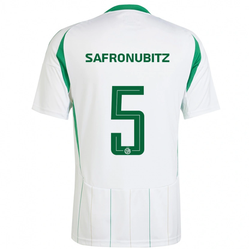 Danxen Børn Dan Safronubitz #5 Hvid Grøn Udebane Spillertrøjer 2024/25 Trøje T-Shirt