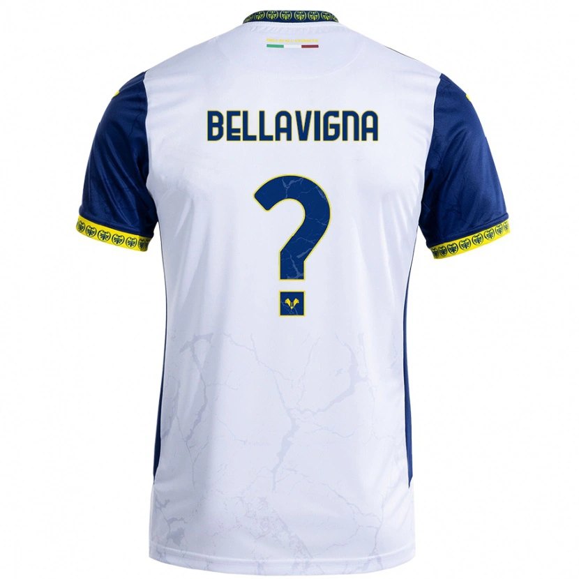 Danxen Børn Marco Bellavigna #0 Hvid Blå Udebane Spillertrøjer 2024/25 Trøje T-Shirt