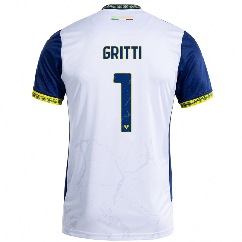 Danxen Børn Alessia Gritti #1 Hvid Blå Udebane Spillertrøjer 2024/25 Trøje T-Shirt