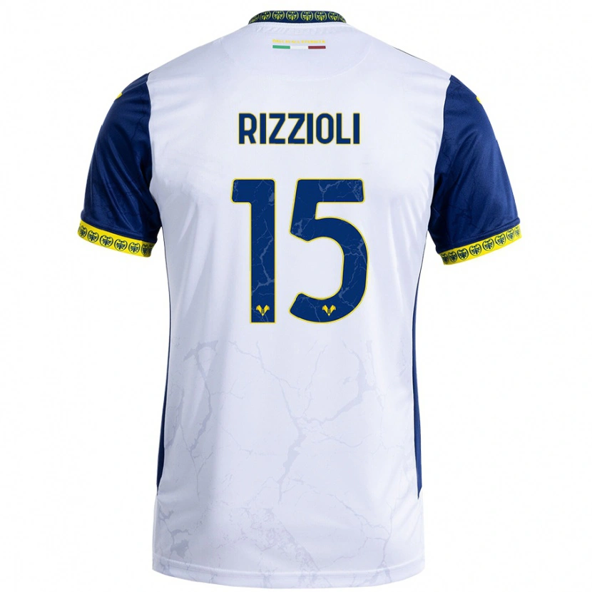 Danxen Børn Gaia Rizzioli #15 Hvid Blå Udebane Spillertrøjer 2024/25 Trøje T-Shirt
