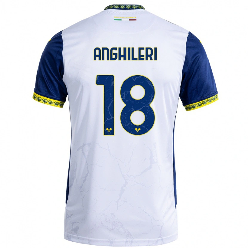 Danxen Børn Federica Anghileri #18 Hvid Blå Udebane Spillertrøjer 2024/25 Trøje T-Shirt