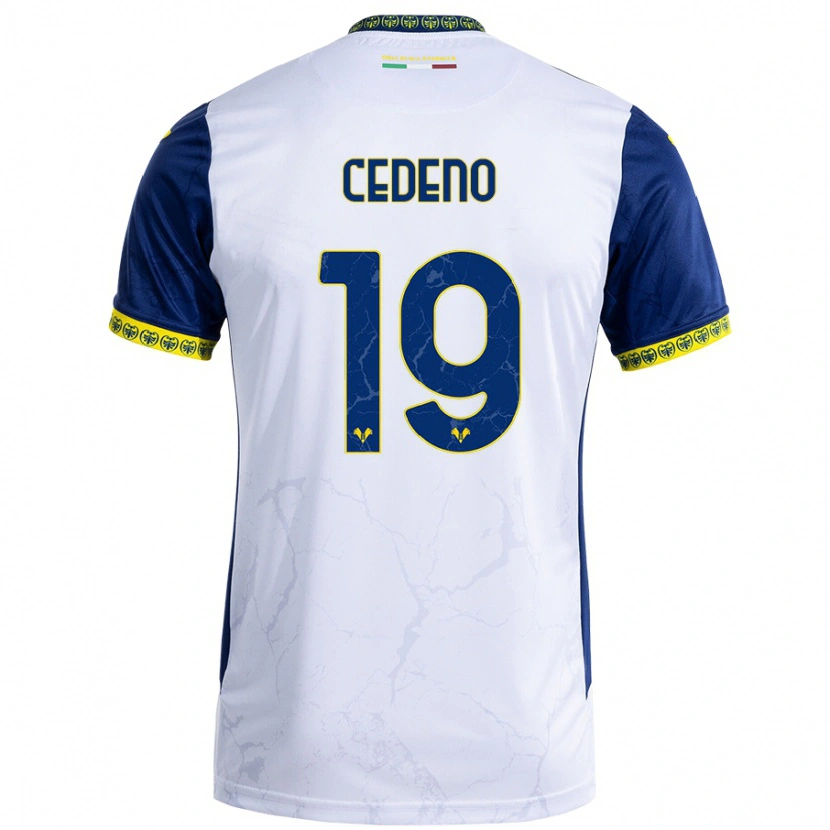 Danxen Børn Lineth Cedeno #19 Hvid Blå Udebane Spillertrøjer 2024/25 Trøje T-Shirt