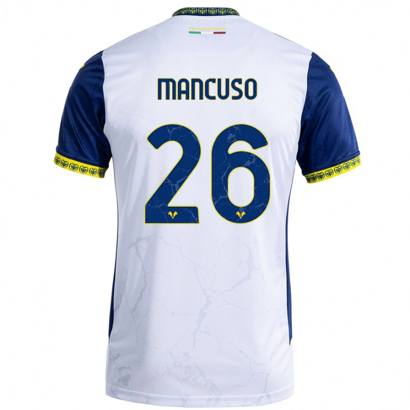 Danxen Børn Giulia Mancuso #26 Hvid Blå Udebane Spillertrøjer 2024/25 Trøje T-Shirt