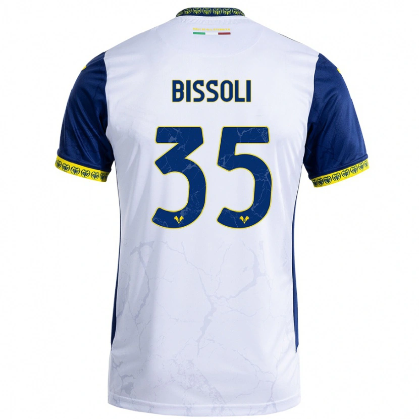 Danxen Børn Noemí Bissoli #35 Hvid Blå Udebane Spillertrøjer 2024/25 Trøje T-Shirt