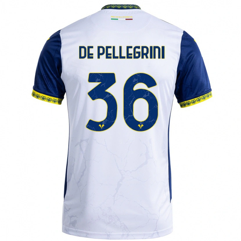 Danxen Børn Erika De Pellegrini #36 Hvid Blå Udebane Spillertrøjer 2024/25 Trøje T-Shirt