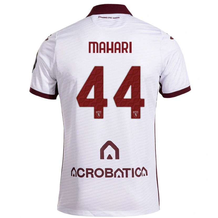 Danxen Børn Efdon Mahari #44 Hvid Rødbrun Udebane Spillertrøjer 2024/25 Trøje T-Shirt