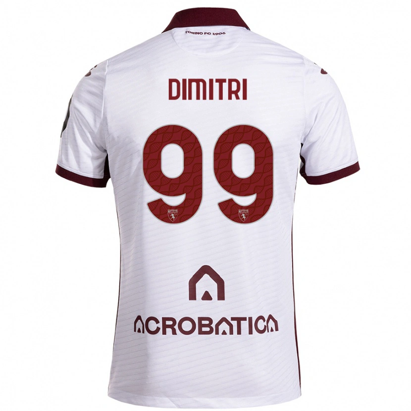 Danxen Børn Matteo Dimitri #99 Hvid Rødbrun Udebane Spillertrøjer 2024/25 Trøje T-Shirt