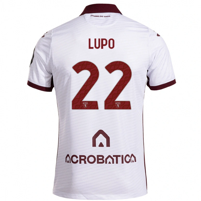 Danxen Børn Enrica Lupo #22 Hvid Rødbrun Udebane Spillertrøjer 2024/25 Trøje T-Shirt
