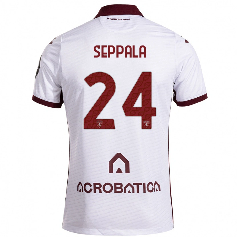 Danxen Børn Rosa Lappi-Seppälä #24 Hvid Rødbrun Udebane Spillertrøjer 2024/25 Trøje T-Shirt