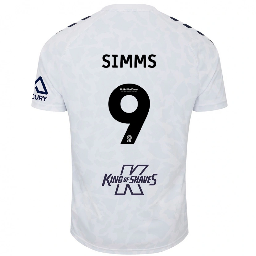 Danxen Børn Ellis Simms #9 Hvid Udebane Spillertrøjer 2024/25 Trøje T-Shirt
