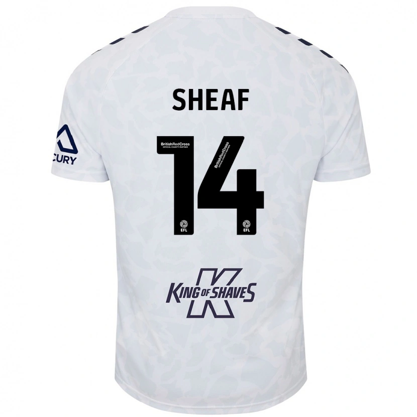 Danxen Børn Ben Sheaf #14 Hvid Udebane Spillertrøjer 2024/25 Trøje T-Shirt