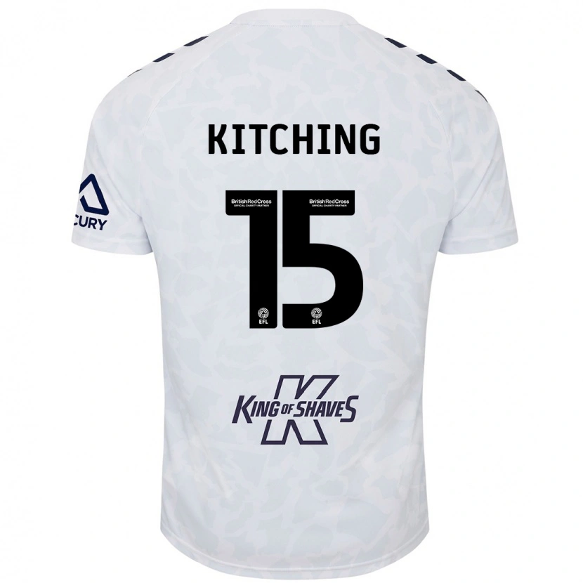 Danxen Børn Liam Kitching #15 Hvid Udebane Spillertrøjer 2024/25 Trøje T-Shirt