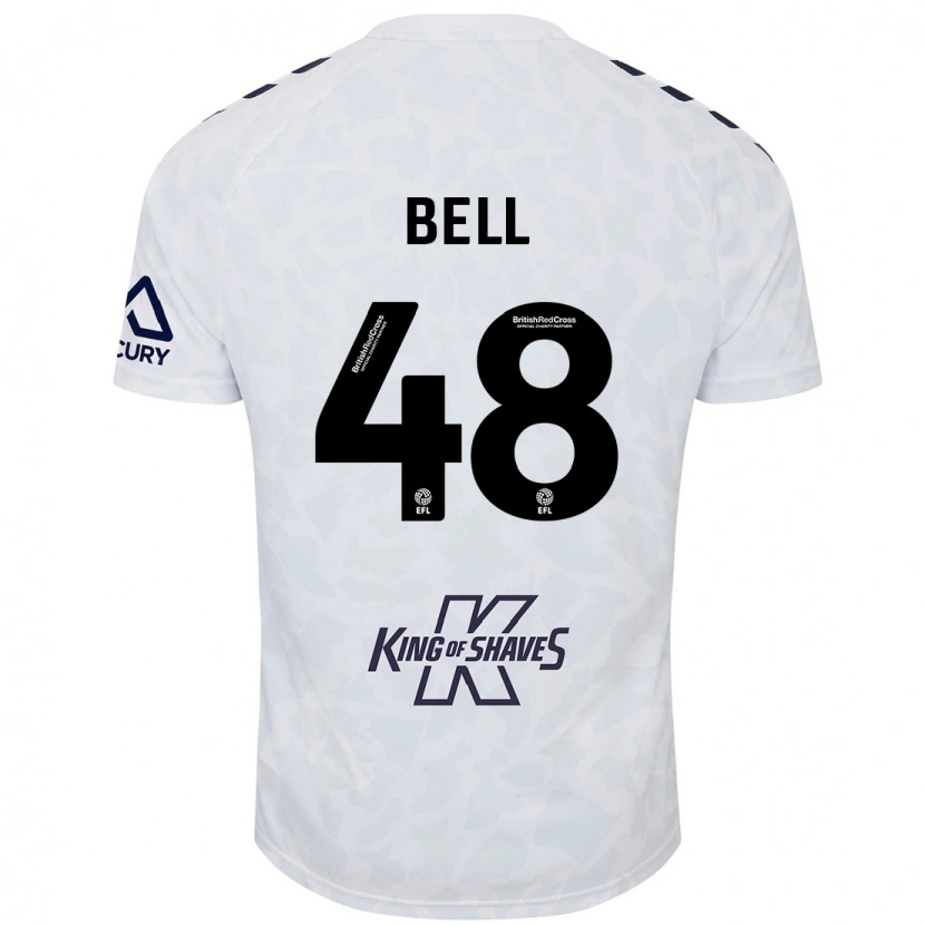 Danxen Børn Luke Bell #48 Hvid Udebane Spillertrøjer 2024/25 Trøje T-Shirt
