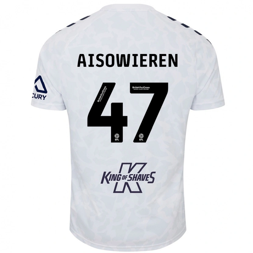 Danxen Børn Evan Eghosa Aisowieren #47 Hvid Udebane Spillertrøjer 2024/25 Trøje T-Shirt