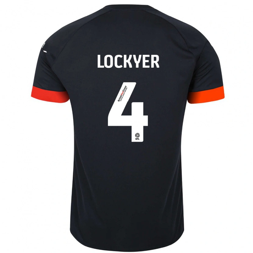 Danxen Børn Tom Lockyer #4 Sort Orange Udebane Spillertrøjer 2024/25 Trøje T-Shirt