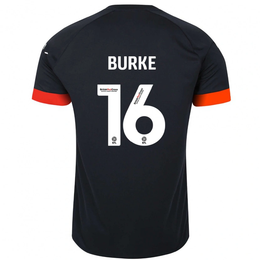 Danxen Børn Reece Burke #16 Sort Orange Udebane Spillertrøjer 2024/25 Trøje T-Shirt