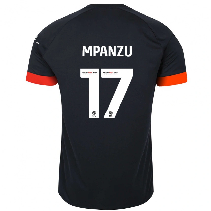 Danxen Børn Pelly Ruddock Mpanzu #17 Sort Orange Udebane Spillertrøjer 2024/25 Trøje T-Shirt