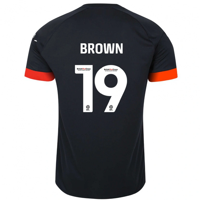 Danxen Børn Jacob Brown #19 Sort Orange Udebane Spillertrøjer 2024/25 Trøje T-Shirt