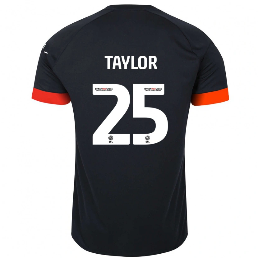 Danxen Børn Joe Taylor #25 Sort Orange Udebane Spillertrøjer 2024/25 Trøje T-Shirt