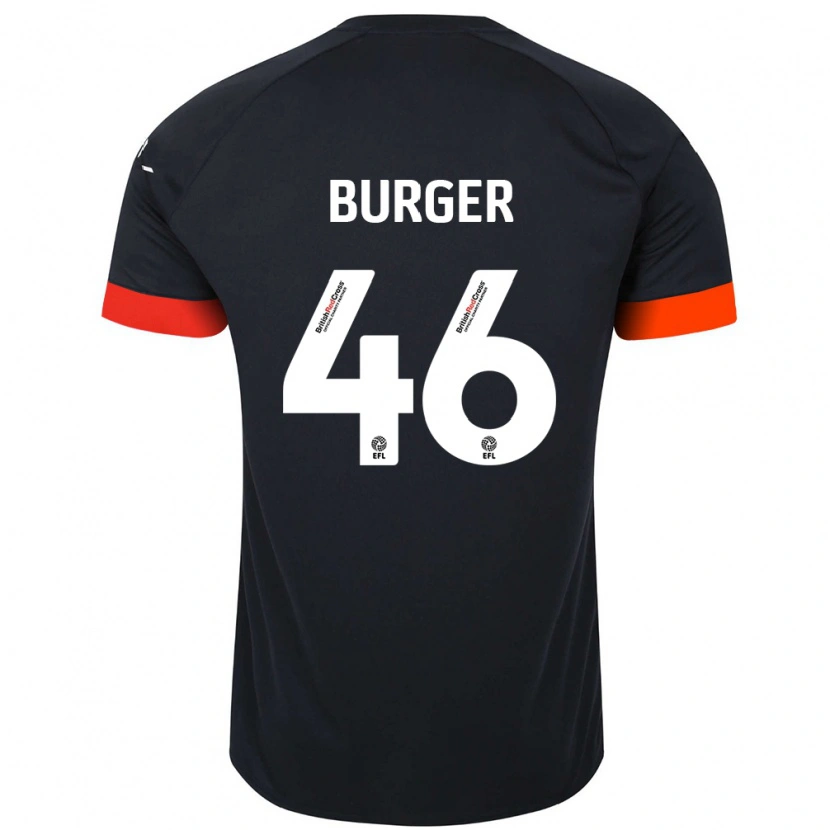 Danxen Børn Jake Burger #46 Sort Orange Udebane Spillertrøjer 2024/25 Trøje T-Shirt