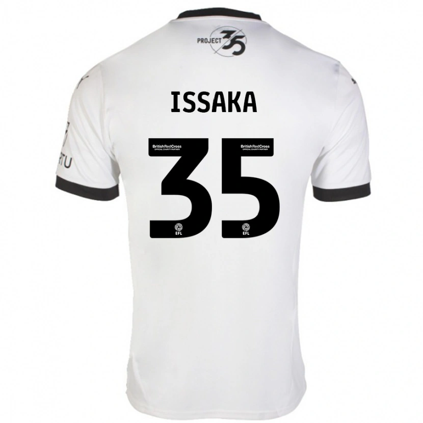 Danxen Børn Freddie Issaka #35 Hvid Sort Udebane Spillertrøjer 2024/25 Trøje T-Shirt