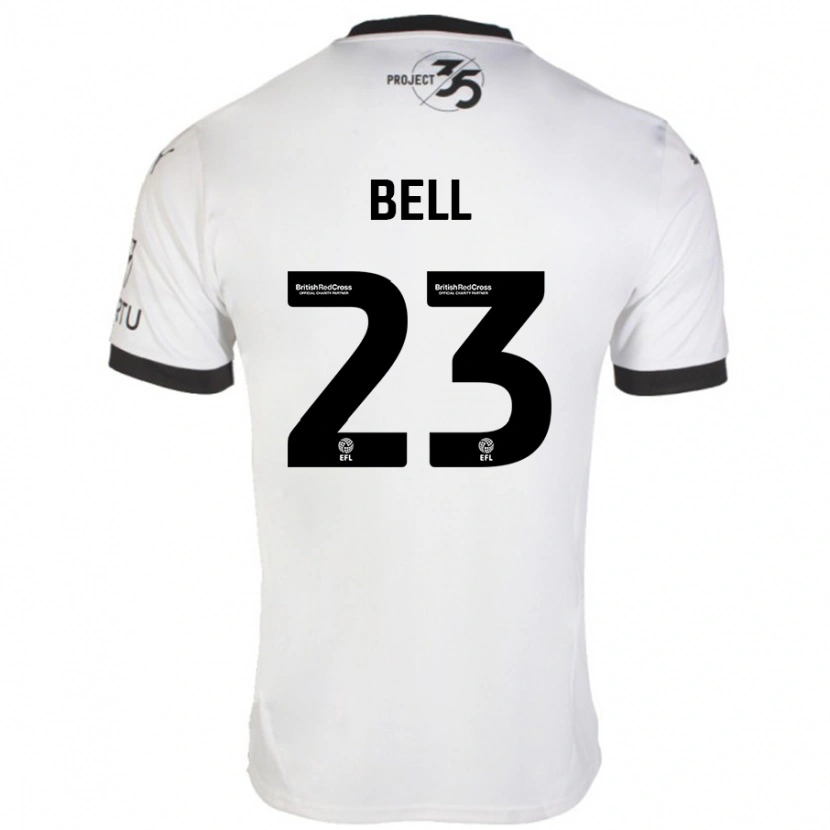 Danxen Børn Katelyn Bell #23 Hvid Sort Udebane Spillertrøjer 2024/25 Trøje T-Shirt