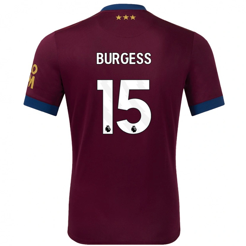Danxen Børn Cameron Burgess #15 Brun Udebane Spillertrøjer 2024/25 Trøje T-Shirt