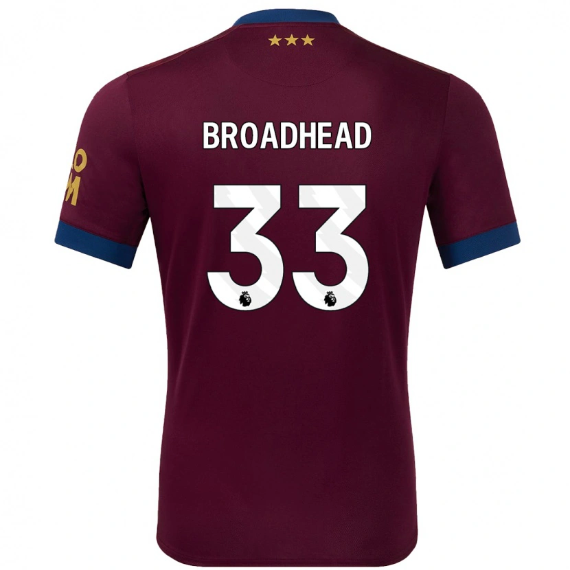 Danxen Børn Nathan Broadhead #33 Brun Udebane Spillertrøjer 2024/25 Trøje T-Shirt