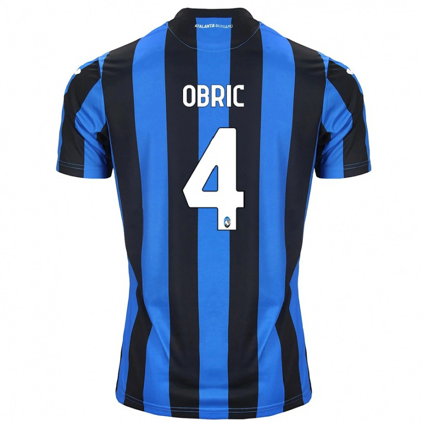 Danxen Mænd Relja Obric #4 Blå Sort Hjemmebane Spillertrøjer 2024/25 Trøje T-Shirt