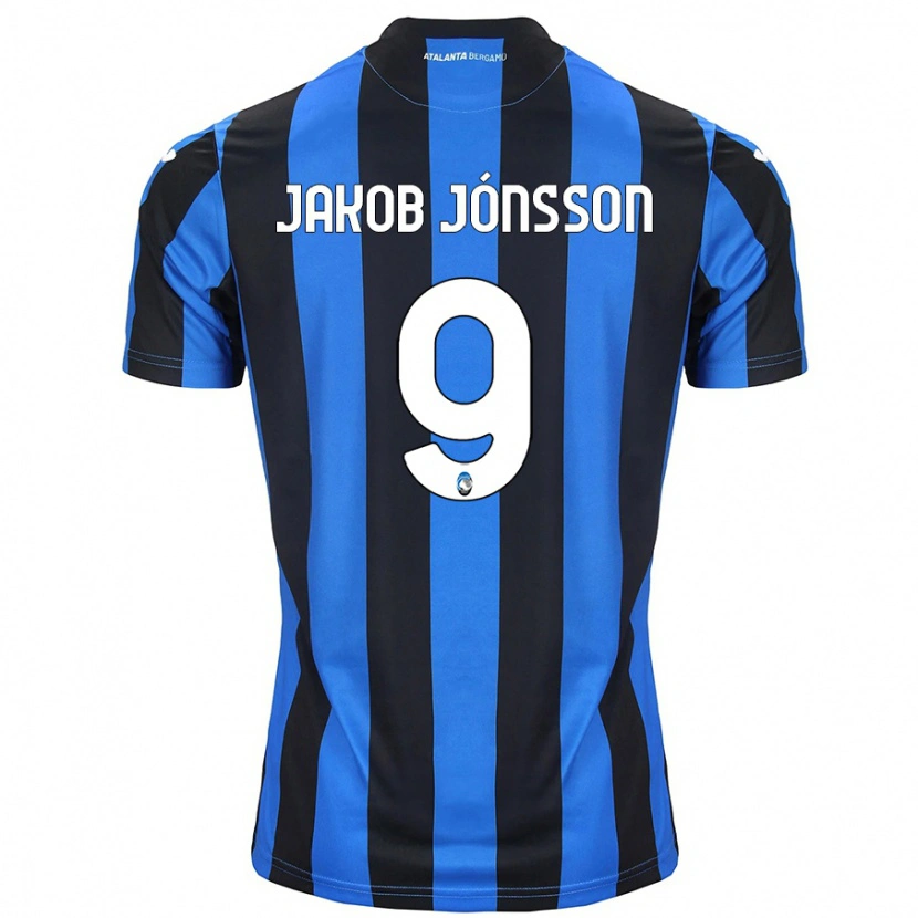 Danxen Mænd Birkir Jakob Jónsson #9 Blå Sort Hjemmebane Spillertrøjer 2024/25 Trøje T-Shirt
