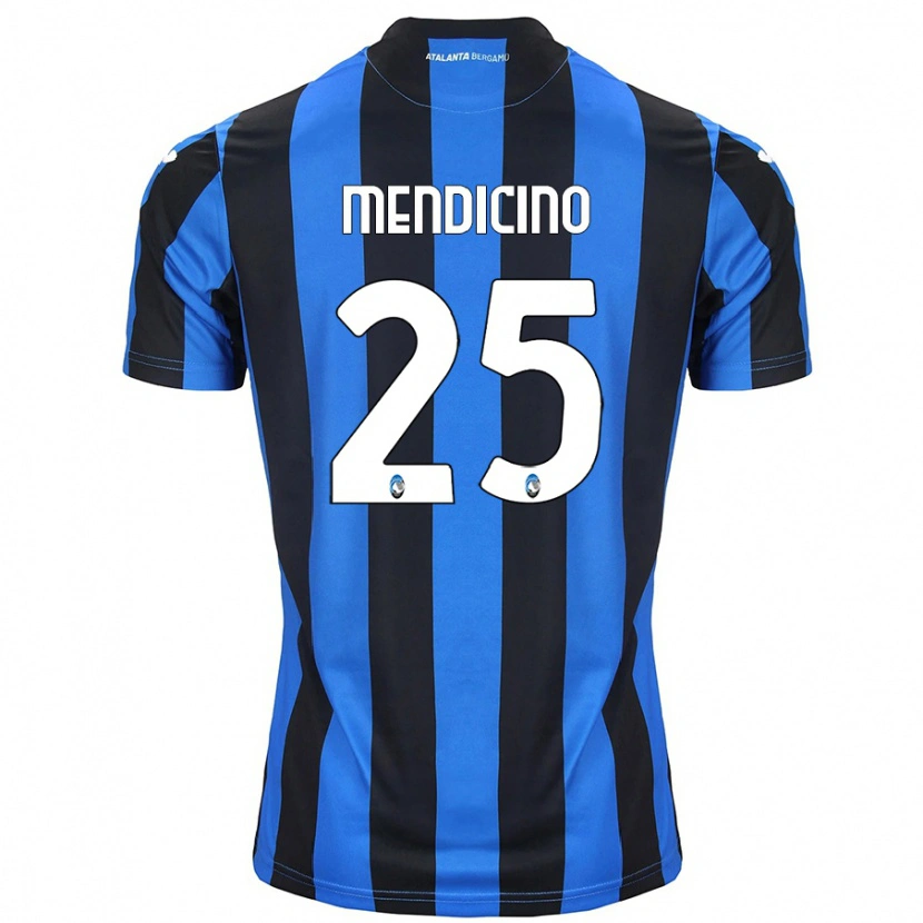 Danxen Mænd Leonardo Mendicino #25 Blå Sort Hjemmebane Spillertrøjer 2024/25 Trøje T-Shirt