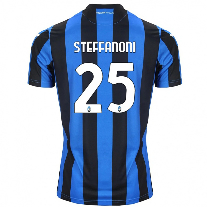 Danxen Mænd Federico Steffanoni #25 Blå Sort Hjemmebane Spillertrøjer 2024/25 Trøje T-Shirt