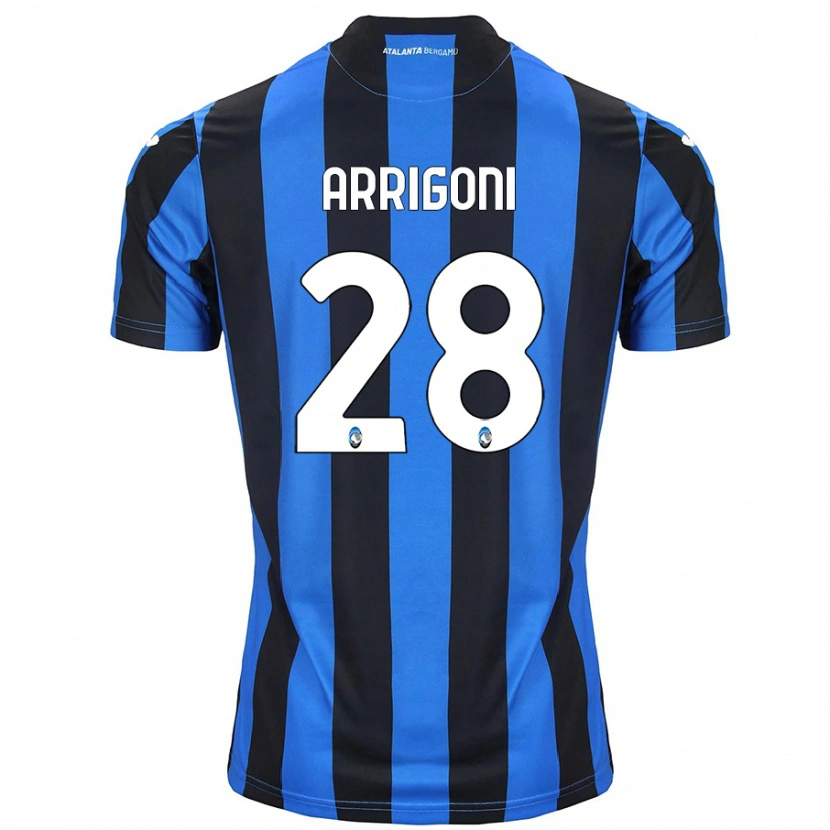Danxen Mænd Mattia Arrigoni #28 Blå Sort Hjemmebane Spillertrøjer 2024/25 Trøje T-Shirt