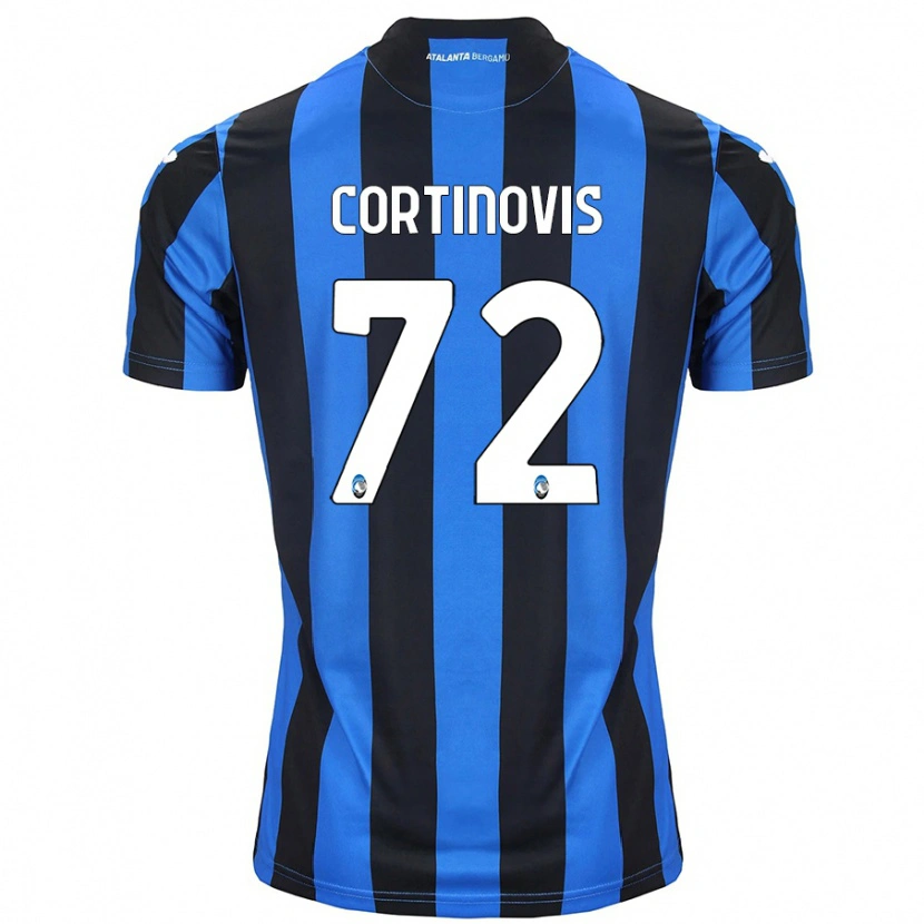 Danxen Mænd Alessandro Cortinovis #72 Blå Sort Hjemmebane Spillertrøjer 2024/25 Trøje T-Shirt