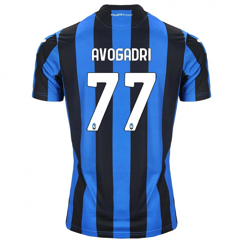 Danxen Mænd Lorenzo Avogadri #77 Blå Sort Hjemmebane Spillertrøjer 2024/25 Trøje T-Shirt