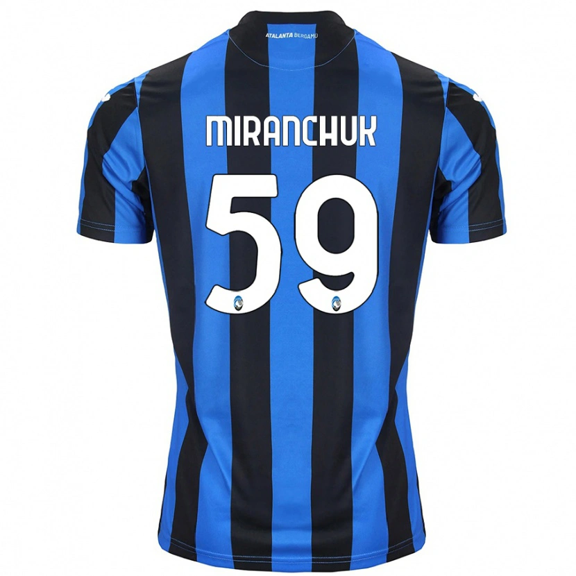 Danxen Mænd Aleksey Miranchuk #59 Blå Sort Hjemmebane Spillertrøjer 2024/25 Trøje T-Shirt