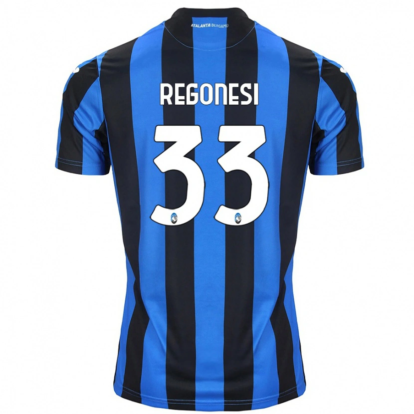 Danxen Mænd Iacopo Regonesi #33 Blå Sort Hjemmebane Spillertrøjer 2024/25 Trøje T-Shirt