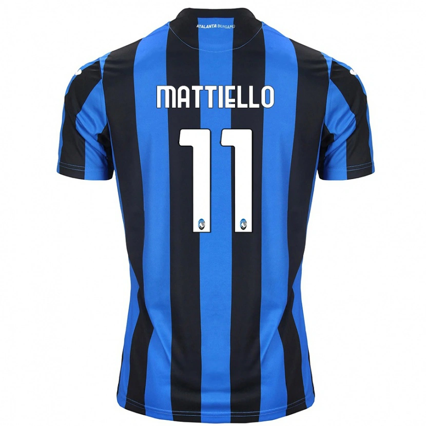 Danxen Mænd Federico Mattiello #11 Blå Sort Hjemmebane Spillertrøjer 2024/25 Trøje T-Shirt