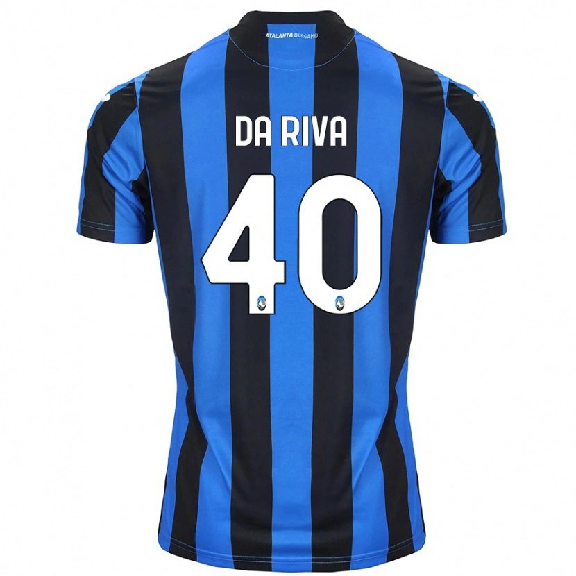 Danxen Mænd Jacopo Da Riva #40 Blå Sort Hjemmebane Spillertrøjer 2024/25 Trøje T-Shirt