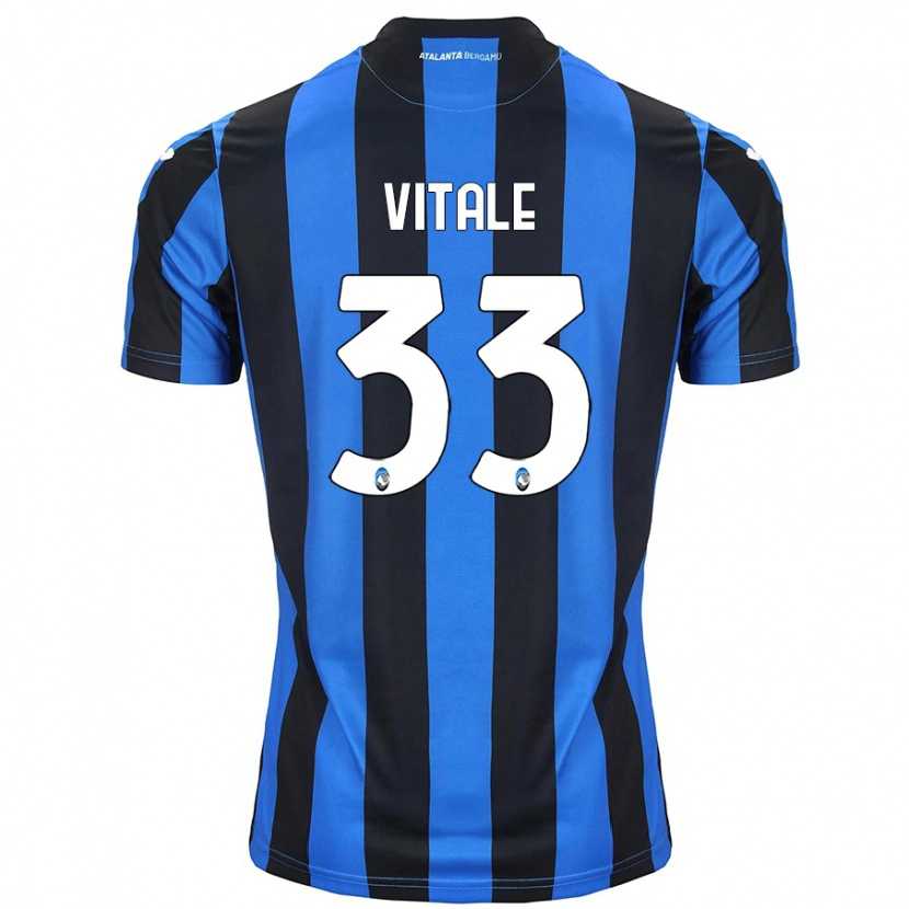 Danxen Mænd Francesca Vitale #33 Blå Sort Hjemmebane Spillertrøjer 2024/25 Trøje T-Shirt
