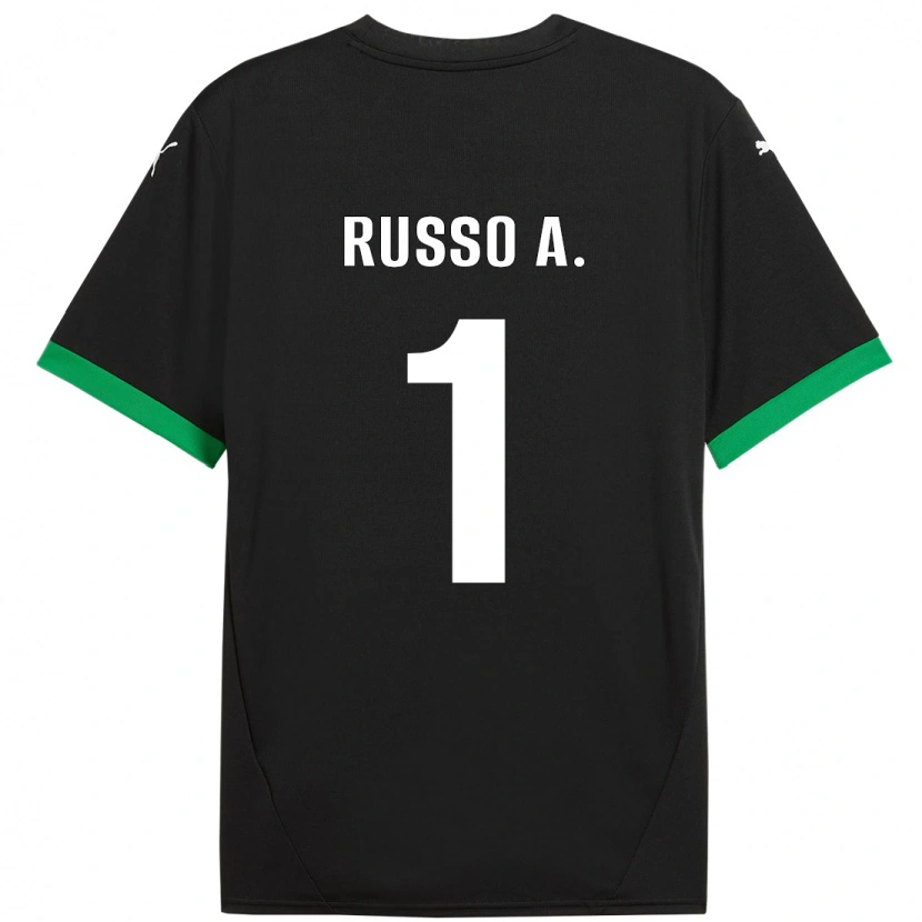 Danxen Mænd Alessandro Russo #1 Sort Mørkegrøn Hjemmebane Spillertrøjer 2024/25 Trøje T-Shirt