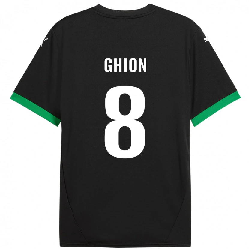 Danxen Mænd Andrea Ghion #8 Sort Mørkegrøn Hjemmebane Spillertrøjer 2024/25 Trøje T-Shirt