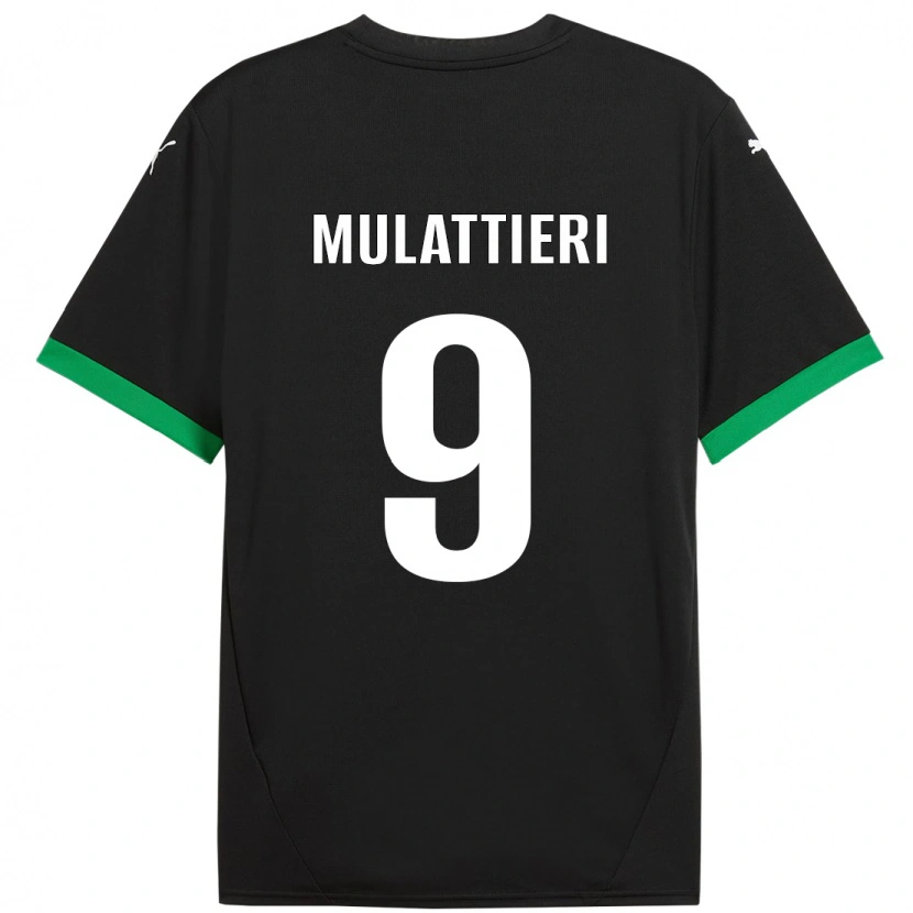 Danxen Mænd Samuele Mulattieri #9 Sort Mørkegrøn Hjemmebane Spillertrøjer 2024/25 Trøje T-Shirt