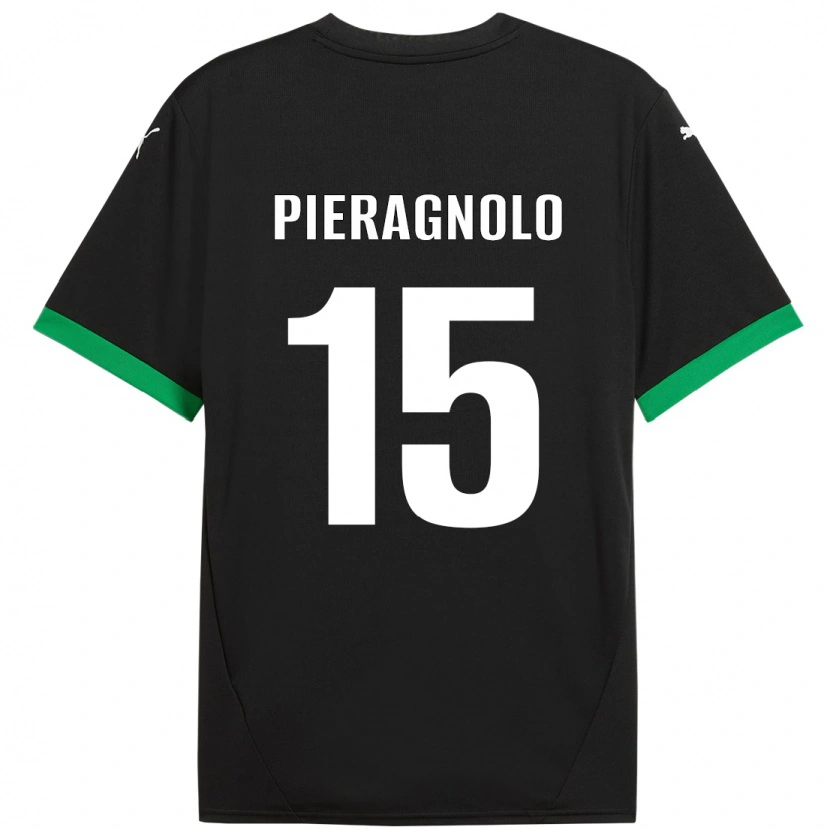 Danxen Mænd Edoardo Pieragnolo #15 Sort Mørkegrøn Hjemmebane Spillertrøjer 2024/25 Trøje T-Shirt