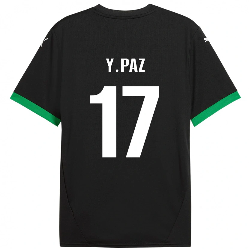 Danxen Mænd Yeferson Paz #17 Sort Mørkegrøn Hjemmebane Spillertrøjer 2024/25 Trøje T-Shirt