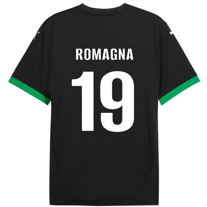 Danxen Mænd Filippo Romagna #19 Sort Mørkegrøn Hjemmebane Spillertrøjer 2024/25 Trøje T-Shirt
