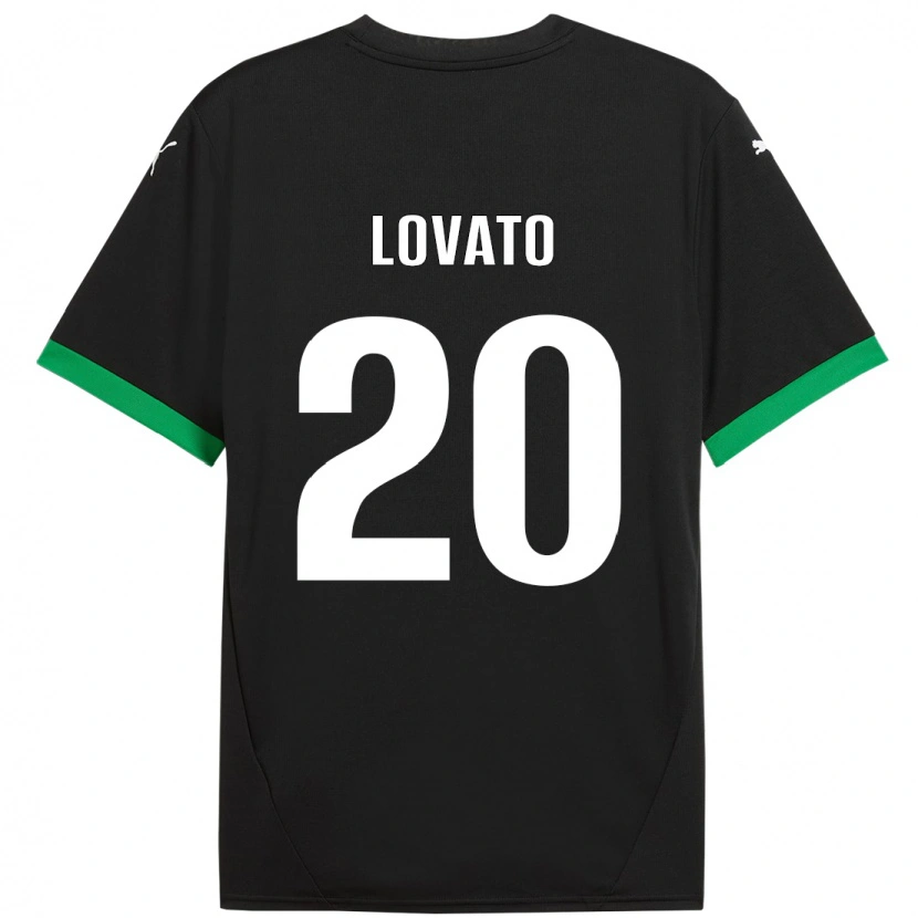 Danxen Mænd Matteo Lovato #20 Sort Mørkegrøn Hjemmebane Spillertrøjer 2024/25 Trøje T-Shirt